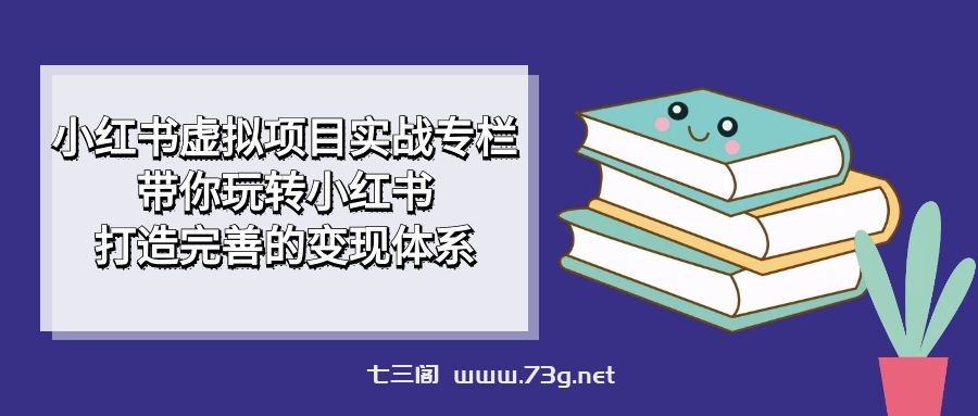 小红书虚拟项目实战专栏，带你玩转小红书，打造完善的变现体系-七三阁