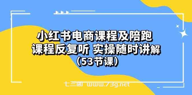 (10170期）小红书电商课程及陪跑 课程反复听 实操随时讲解 （53节课）-七三阁