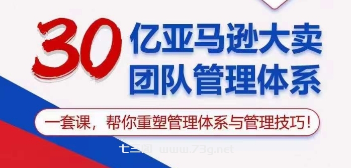 30亿亚马逊大卖团队管理体系，一套课帮你重塑管理体系与管理技巧-七三阁