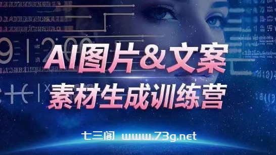 AI图片&文案素材生成训练营，海量素材一键生成，高效运营，提升数倍人效-七三阁