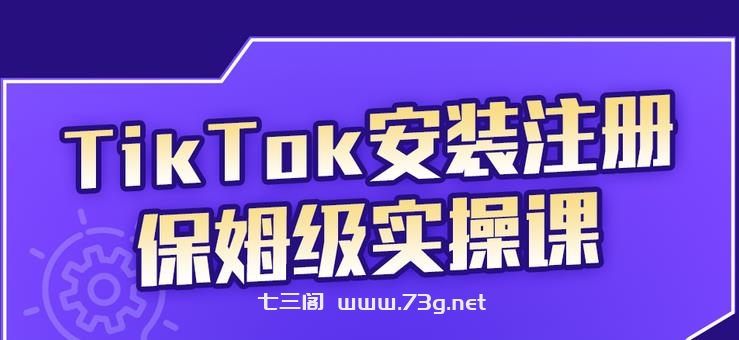 疯人院TikTok安装注册保姆级实操课，tiktok账号注册0失败，提高你的账号运营段位￼-七三阁