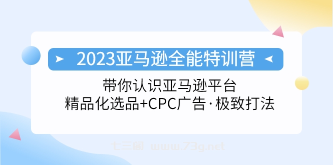 2023亚马逊全能特训营：玩转亚马逊平台+精品化·选品+CPC广告·极致打法-七三阁