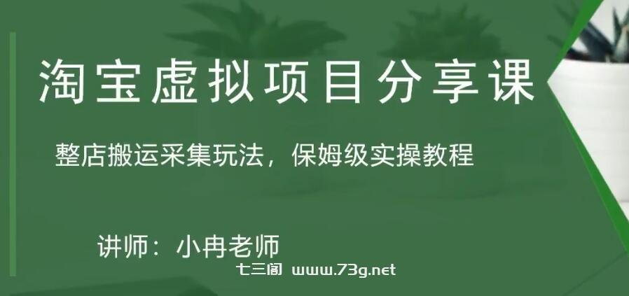 淘宝虚拟整店搬运采集玩法分享课：整店搬运采集玩法，保姆级实操教程-七三阁