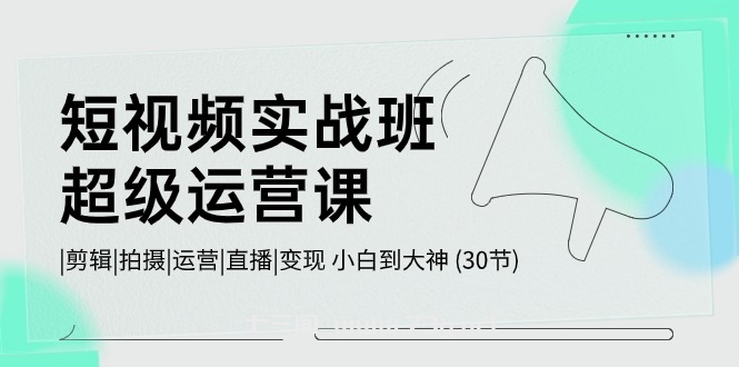 （10836期）短视频实战班-超级运营课，|剪辑|拍摄|运营|直播|变现 小白到大神 (30节)-七三阁