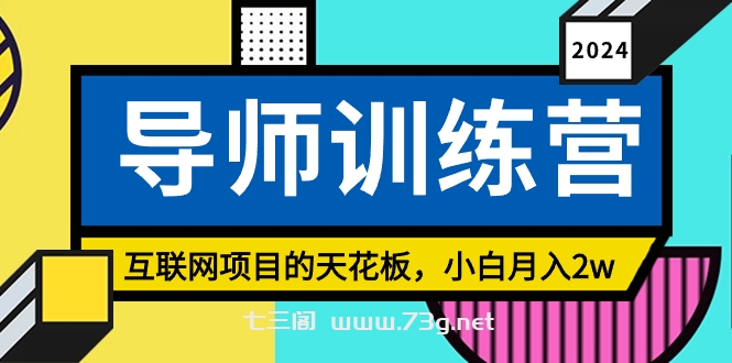 《导师训练营》互联网项目的天花板，小白月入2w-七三阁