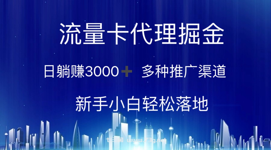 流量卡代理掘金 日躺赚3000+ 多种推广渠道 新手小白轻松落地-七三阁