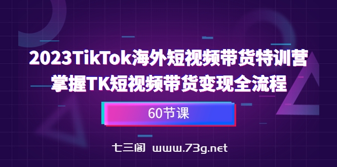 2023-TikTok海外短视频带货特训营，掌握TK短视频带货变现全流程（60节课）-七三阁