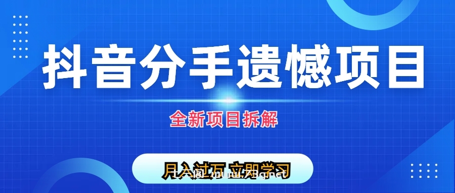 自媒体抖音分手遗憾项目私域项目拆解-七三阁