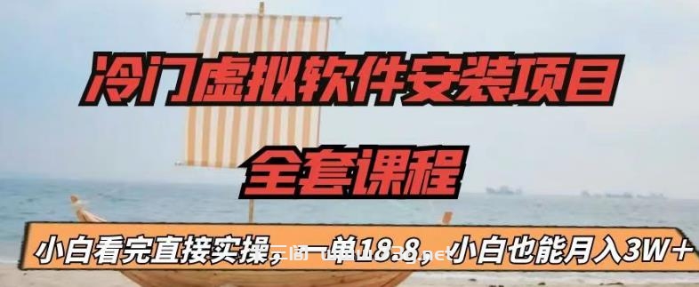 冷门虚拟软件安装项目，一单18.8，小白也能月入3W＋-七三阁