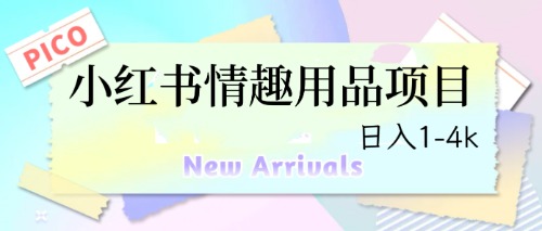 最新小红书情趣用品项目，日入1-4k-七三阁