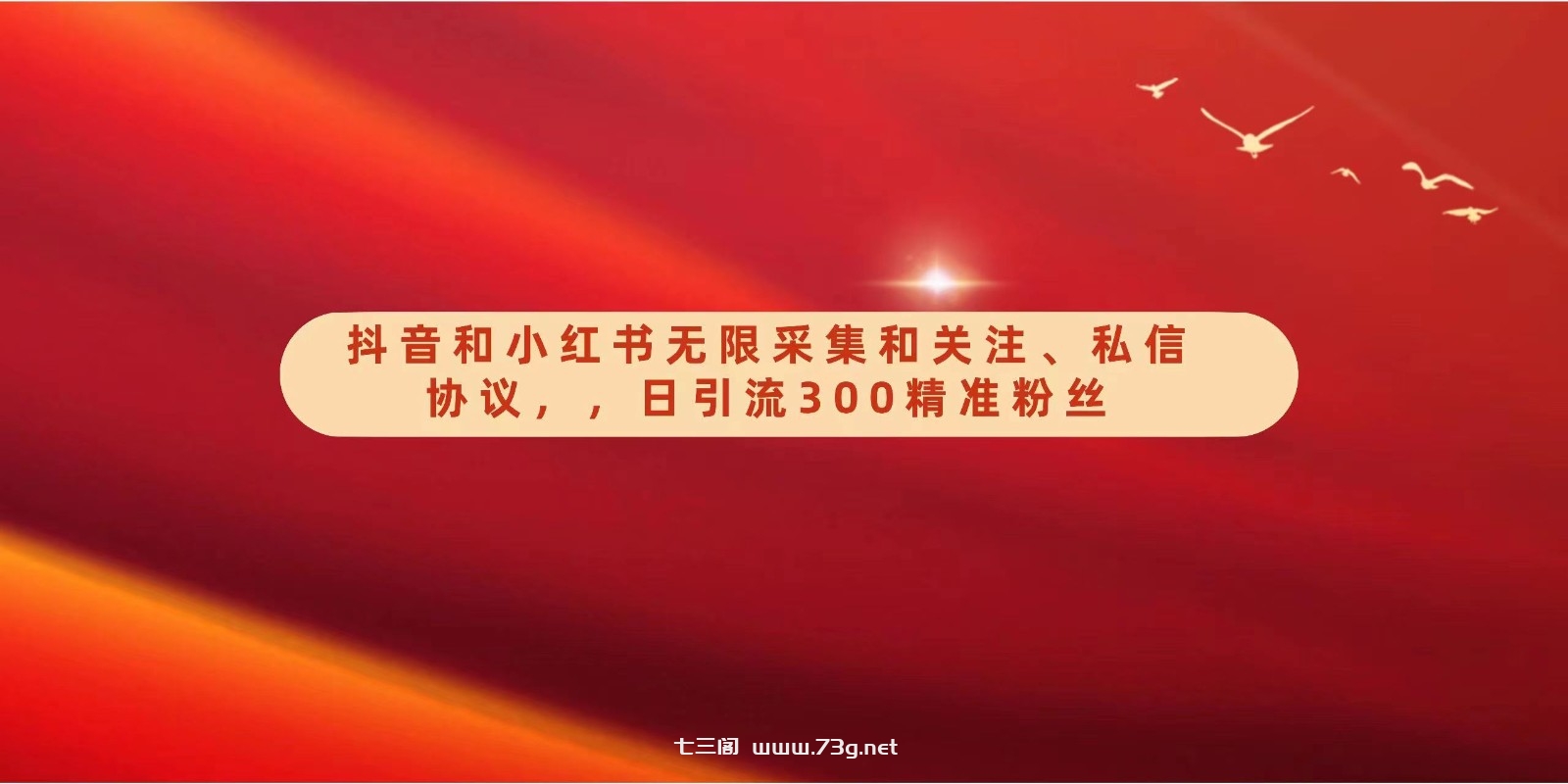 抖音和小红书无限采集和关注、私信协议，日引流300精准粉-七三阁