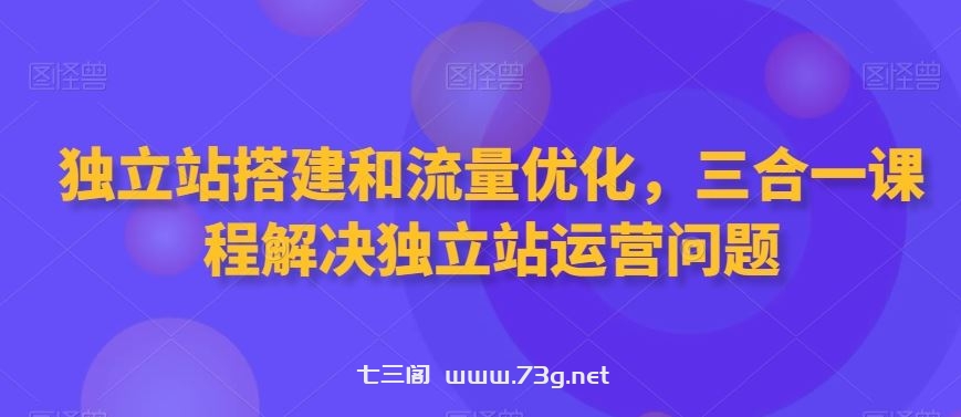 独立站搭建和流量优化，三合一课程解决独立站运营问题-七三阁