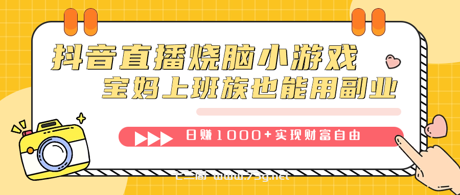 抖音直播烧脑小游戏，不需要找话题聊天，宝妈上班族也能用副业日赚1000+-七三阁