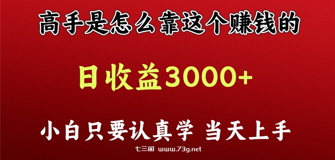 看高手是怎么赚钱的，一天收益至少3000+以上，小白当天上手-七三阁