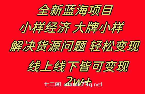 全新蓝海项目 小样经济大牌小样 线上和线下都可变现 月入2W+-七三阁