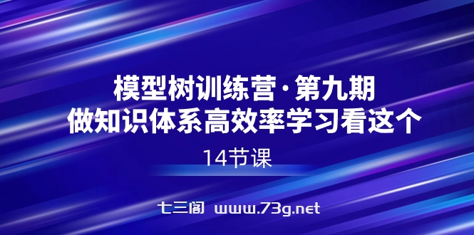 模型树特训营·第九期，做知识体系高效率学习看这个（14节课）-七三阁