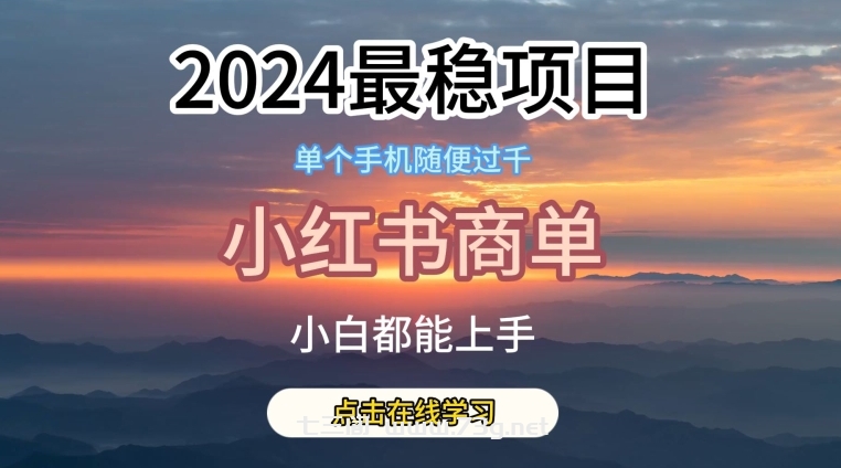 2024最稳蓝海项目，小红书商单项目，没有之一-七三阁