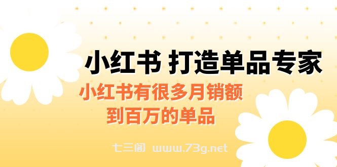 某公众号付费文章《小红书 打造单品专家》小红书有很多月销额到百万的单品-七三阁