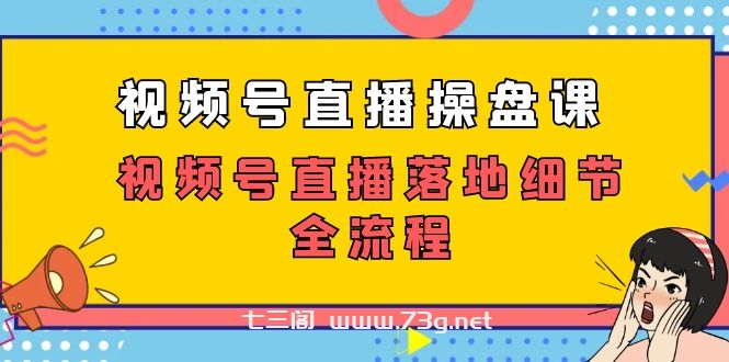 视频号直播操盘课，视频号直播落地细节全流程（27节课）-七三阁