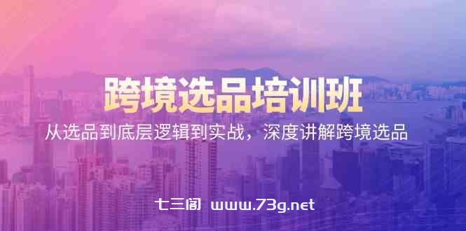 （9143期）跨境选品培训班：从选品到底层逻辑到实战，深度讲解跨境选品-七三阁