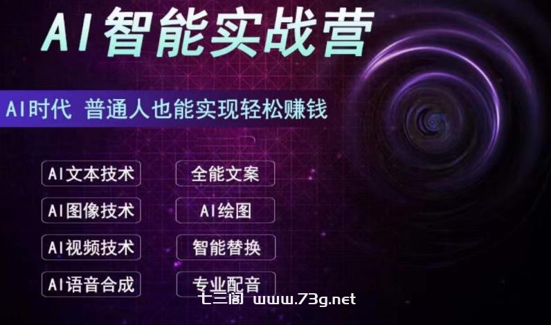 AI智能赚钱实战营保姆级、实战级教程，新手也能快速实现赚钱（全套教程）-七三阁