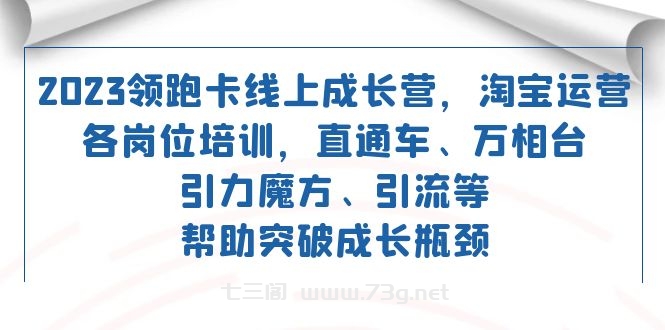 2023领跑·卡 线上成长营 淘宝运营各岗位培训 直通车 万相台 引力魔方 引流-七三阁