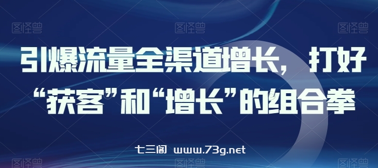 引爆流量全渠道增长，打好“获客”和“增长”的组合拳-七三阁