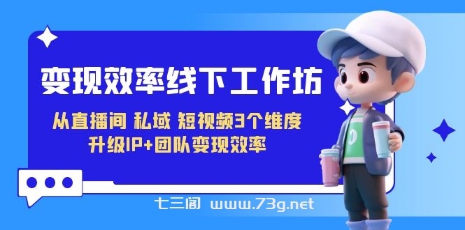 变现-效率线下工作坊，从直播间、私域、短视频3个维度 升级IP+团队变现效率-七三阁