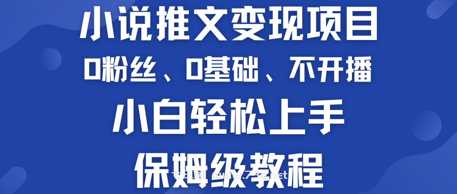 小说推文变现项目 0基础 不开播 小白轻松上手 保姆级教程-七三阁