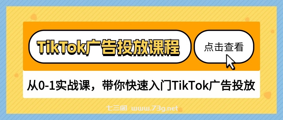 （10731期）TikTok广告投放课程，从0-1实战课，带你快速入门TikTok广告投放（30节课）-七三阁