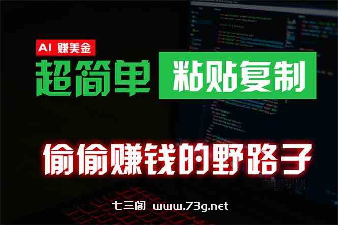 （10044期）偷偷赚钱野路子，0成本海外淘金，无脑粘贴复制 稳定且超简单 适合副业兼职-七三阁