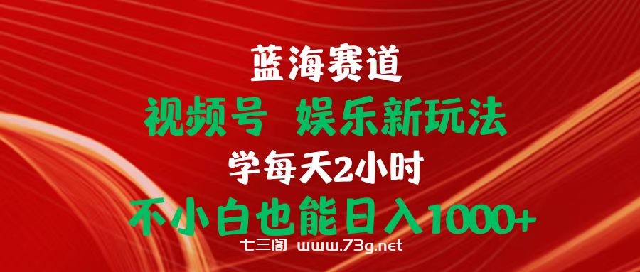 （10818期）蓝海赛道视频号 娱乐新玩法每天2小时小白也能日入1000+-七三阁