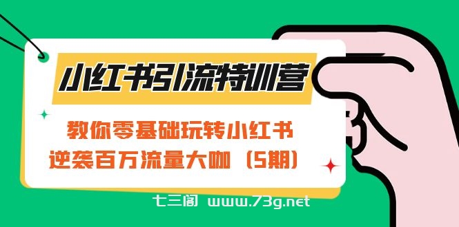 小红书引流特训营-第5期：教你零基础玩转小红书，逆袭百万流量大咖-七三阁