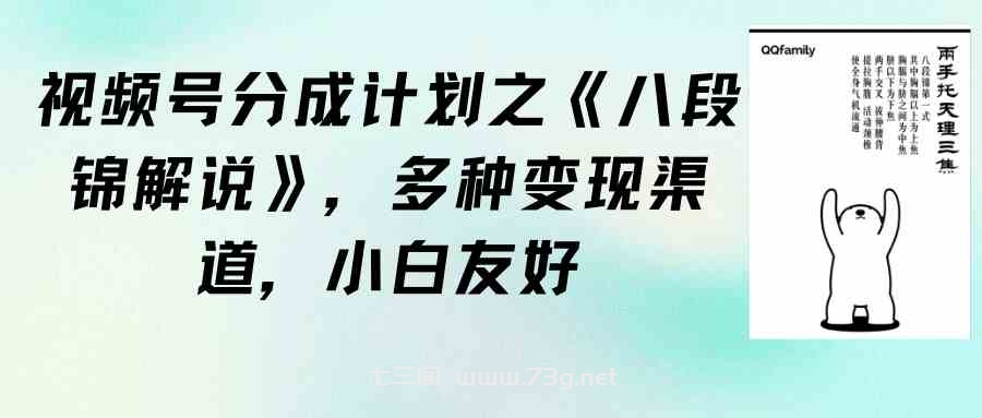 （9537期）视频号分成计划之《八段锦解说》，多种变现渠道，小白友好（教程+素材）-七三阁