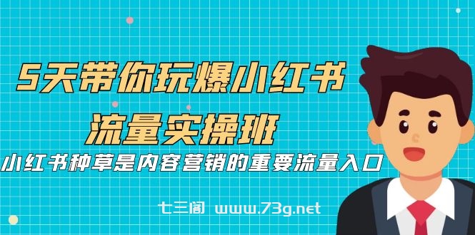 5天带你玩爆小红书流量实操班，小红书种草是内容营销的重要流量入口-七三阁