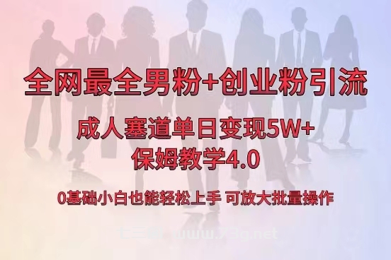 全网首发成人用品单日卖货5W+，最全男粉+创业粉引流玩法，小白也能轻松… -七三阁