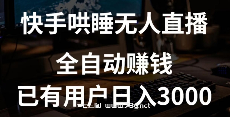 快手哄睡无人直播+独家挂载技术，已有用户日入3000+【赚钱流程+直播素材】-七三阁