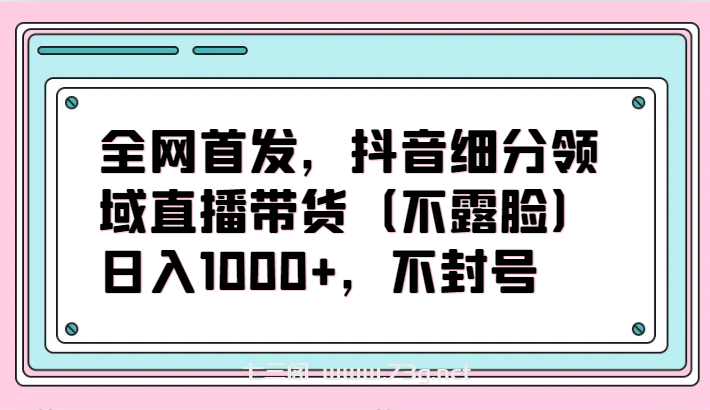 全网首发，抖音细分领域直播带货（不露脸）项目，日入1000+，不封号-七三阁