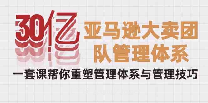 （10178期）30亿-亚马逊大卖团队管理体系，一套课帮你重塑管理体系与管理技巧-七三阁