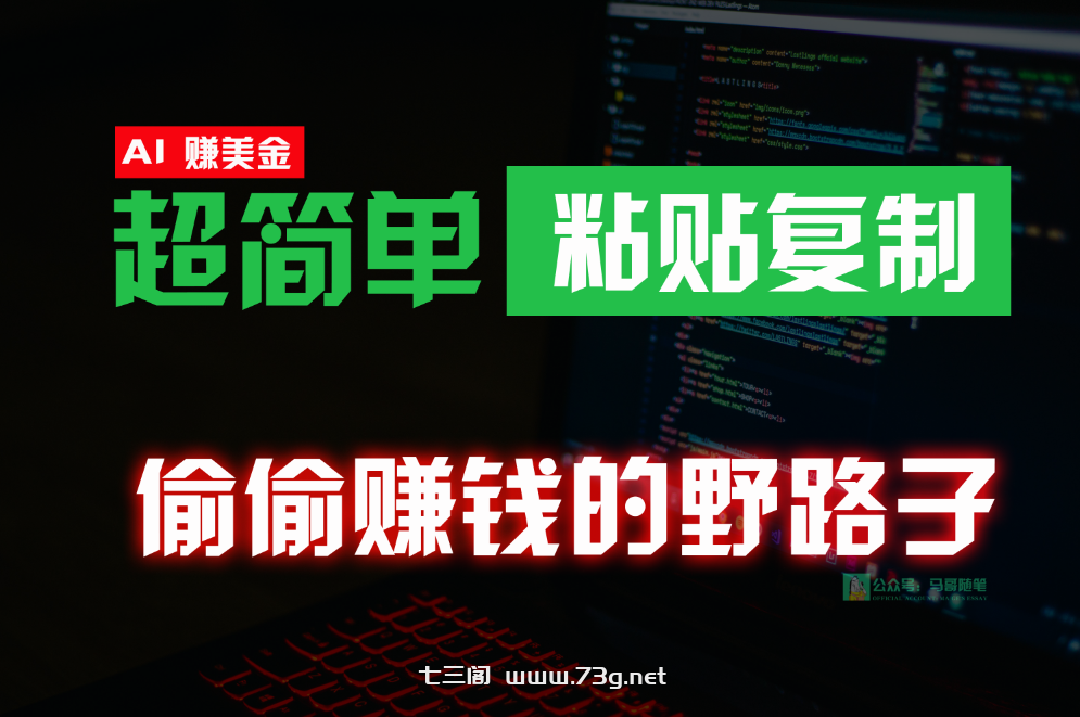 偷偷赚钱野路子，0成本海外淘金，无脑粘贴复制，稳定且超简单，适合副业兼职-七三阁