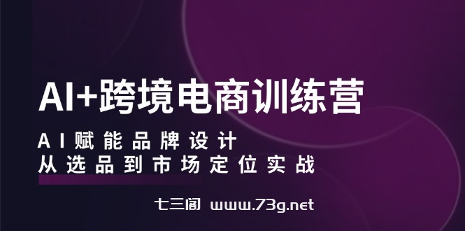 AI+跨境电商训练营：AI赋能品牌设计，从选品到市场定位实战-七三阁