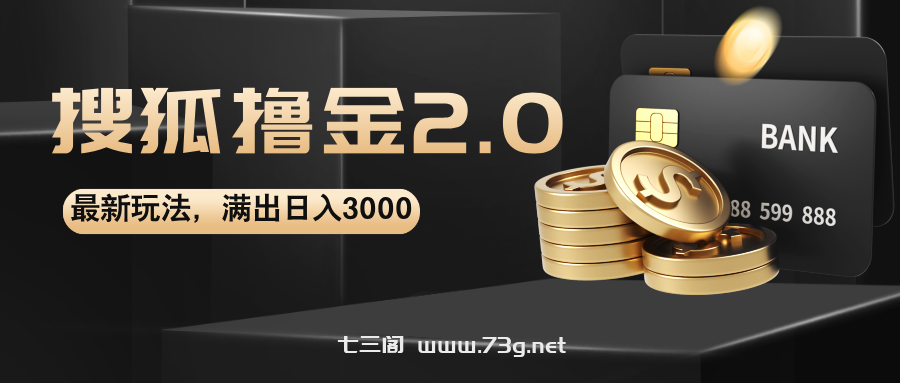 搜狐撸金2.0最新玩法，无脑日入3000+，可无限扩大-七三阁