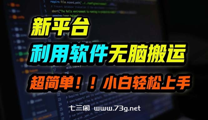 B站平台用软件无脑搬运，月赚10000+，小白也能轻松上手-七三阁